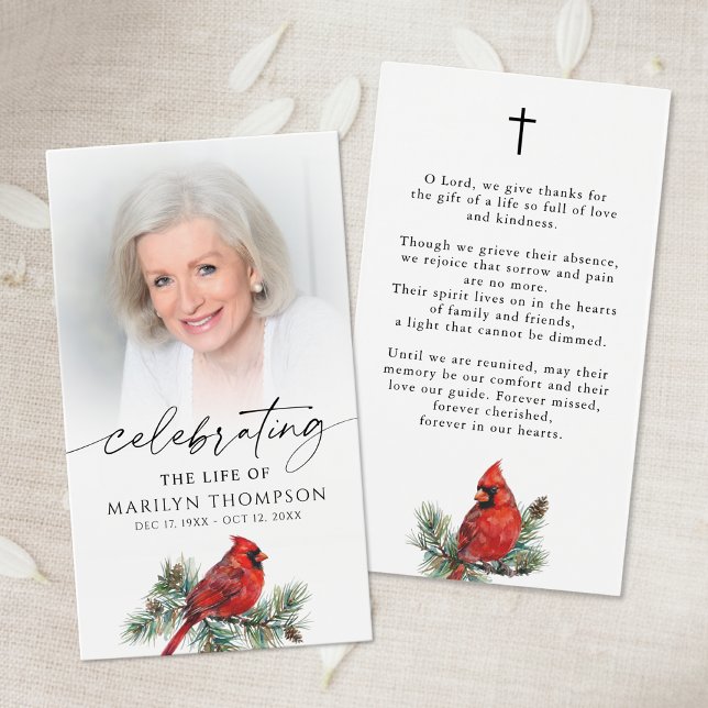 Cardinal Celebration of Life Cross Prayer Card (Subido por el creador)