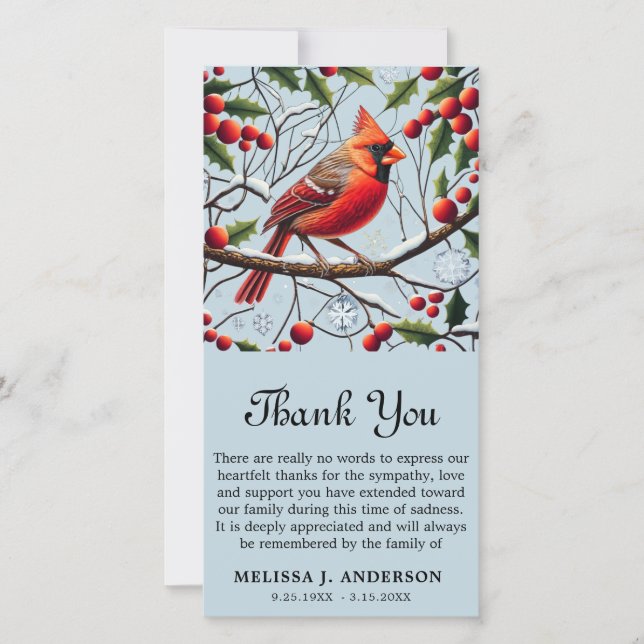 Cardinal Funeral Memorial Solidaridad - Tarjeta de (Anverso)