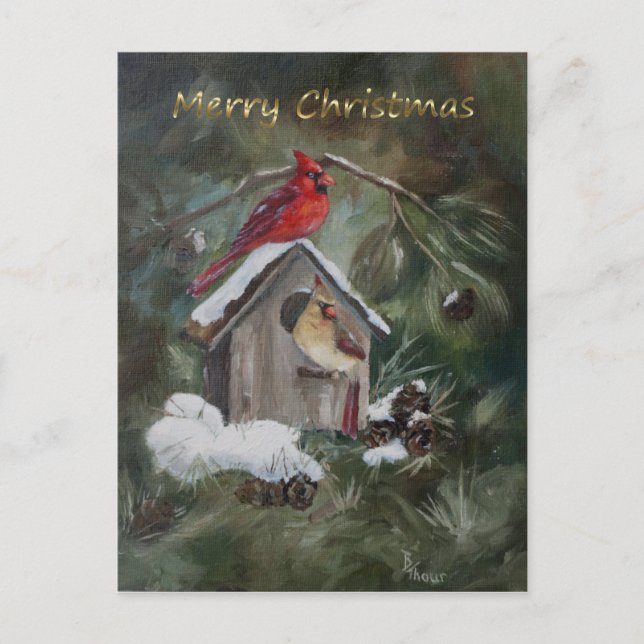 Cardinal Home Sweet Home Navidad Card (Anverso)