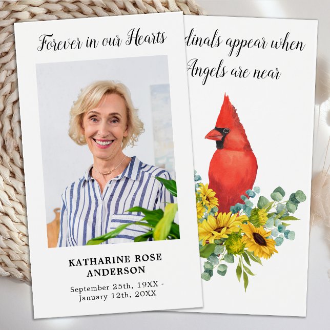 Cardinal Memorial Foto Funeral Tarjeta de Oración (Subido por el creador)