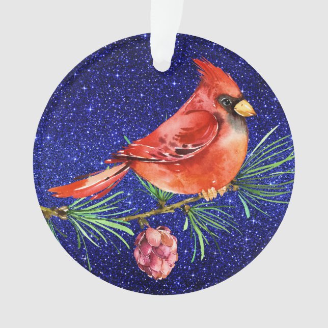 Cardinal - Ornamento de pájaro rojo (Anverso)