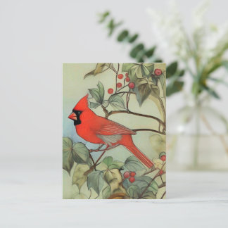Cardinal - Tarjeta de arte para aves naturales