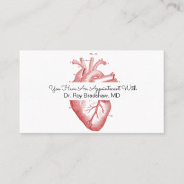 Cardiología Tarjeta de paciente para cita médica