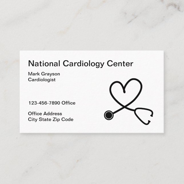 Cardiólogo médico tarjeta de visita (Anverso)