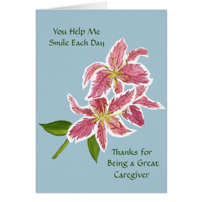 Caregiver Card con Stargazer Lilies (Frente)