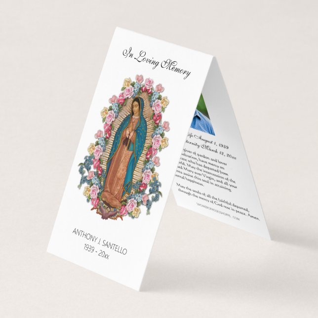 Careral Católico Guadalupe Oración Tarjeta Santa (Anverso)