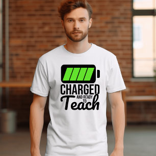 Cargado y listo para enseñar camiseta masculina