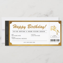 Cargador de boletos de regalo de oro para equitaci