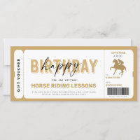 Cargador de boletos de regalo de oro para equitaci