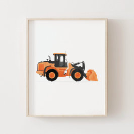 Cargadora de rueda naranja decoración de vehículo