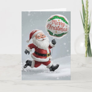 Cargar con Santa en la tarjeta de Navidades de nie