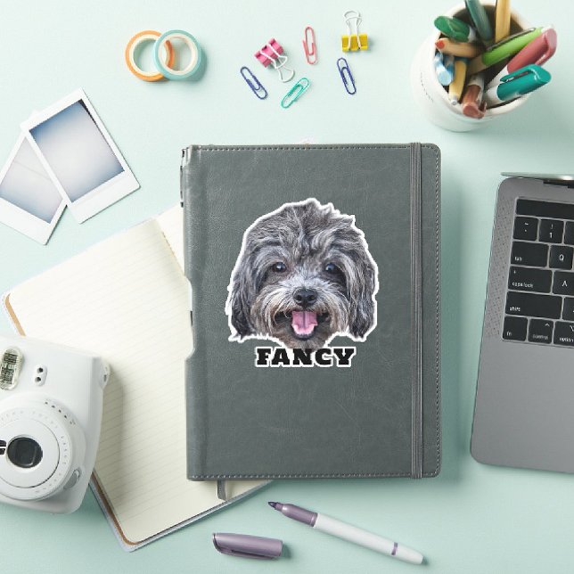 Cargar la foto y el nombre de su Mascota Pegatina  (Upload Your Dog Photo Vinyl Sticker)