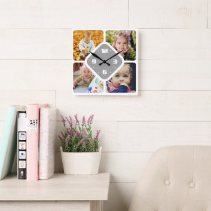 Cargar reloj cuadrado de fotos en la pared