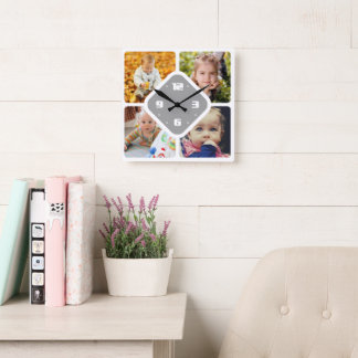 Cargar reloj cuadrado de fotos en la pared