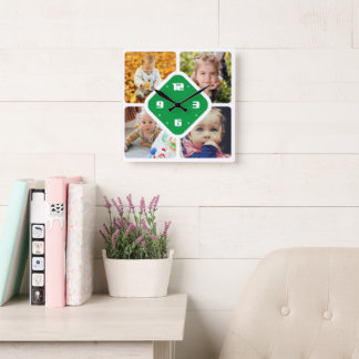 Cargar reloj cuadrado de fotos en la pared