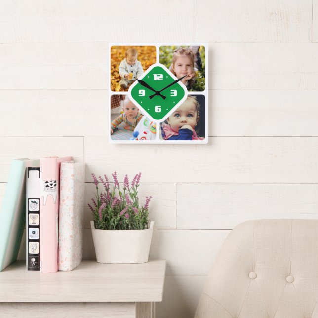 Cargar reloj cuadrado de fotos en la pared (Sala de lectura)
