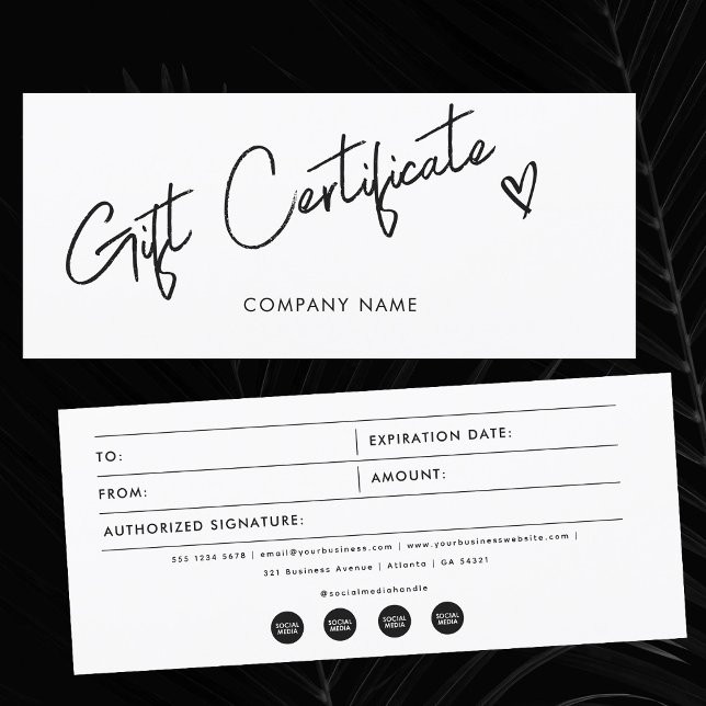 Cargo de certificado de regalo para empresas edita (Editable Business Gift Certificate Voucher)