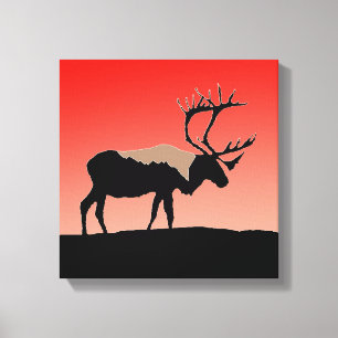 Caribou at Sunset - Arte original de la vida salva