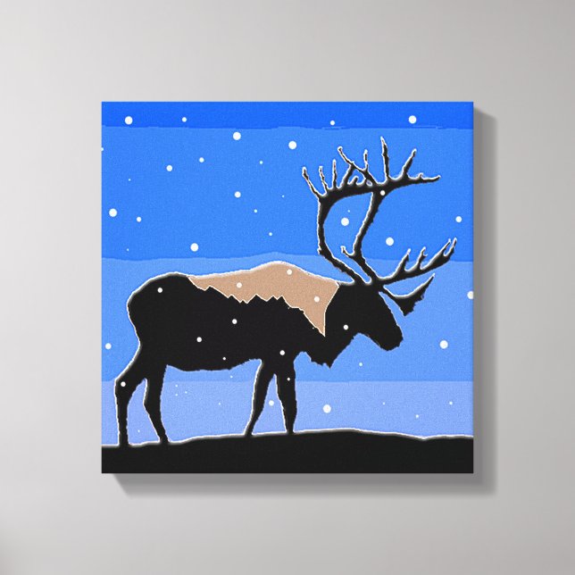 Caribou in Winter - Arte original de la vida salva (Anverso)