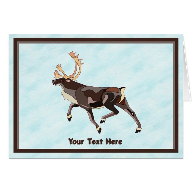 Caribú/reno de arte folclórico (Anverso (Horizontal))