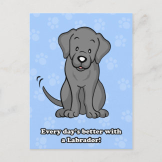 Caricatura Cuta Perro Labrador Postal