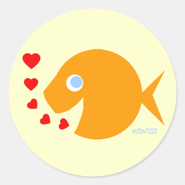 Caricatura CutaFish Pegatinas de amor para Día de  (Anverso)
