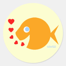 Caricatura CutaFish Pegatinas de amor para Día de 