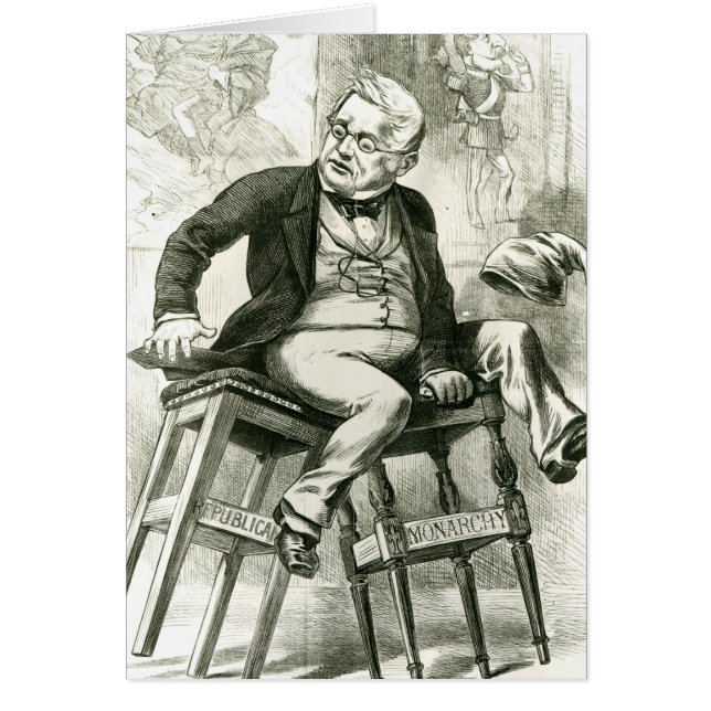 Caricatura de Adolphe Thiers entre dos (Frente)