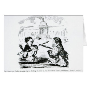 Caricatura de Delacroix y de Ingres