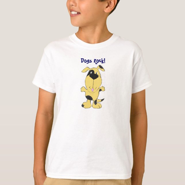 Caricatura de Dogs Rock! Camisa de perro (Anverso)