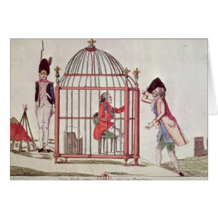 Caricatura de Louis XVI en una jaula
