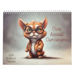 Caricaturas de animales lindos Calendario 2026 12