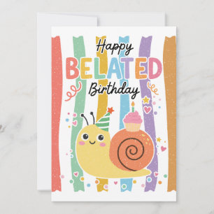 Cariñoso Cumpleaños Atrasado Tarjeta De Caracol Co