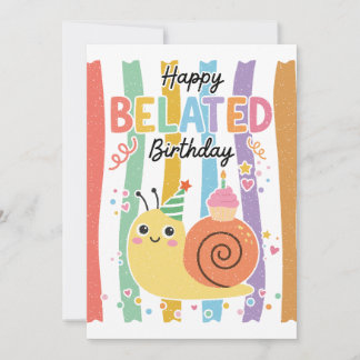 Cariñoso Cumpleaños Atrasado Tarjeta De Caracol Co