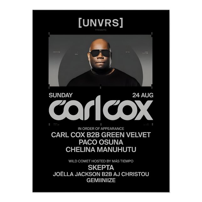 Carl Cox - Event - [UNVRS] Poster (Anverso)