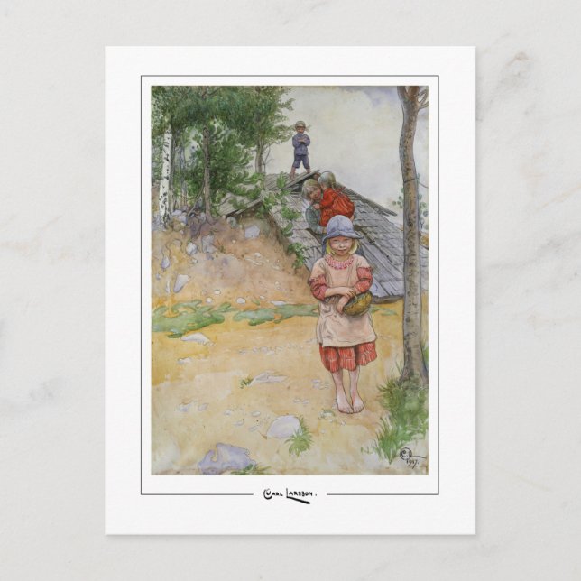 Carl Larsson #352 - postal Bella Artes (Anverso)