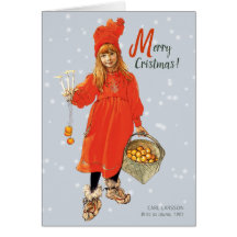 Carl Larsson Brita como tarjeta de Navidades Iduna