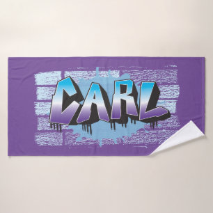 Carl Tu Nombre Graffiti Bath Beach Toalla