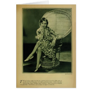 Carlotta King 1929 tarjeta retrato vintage