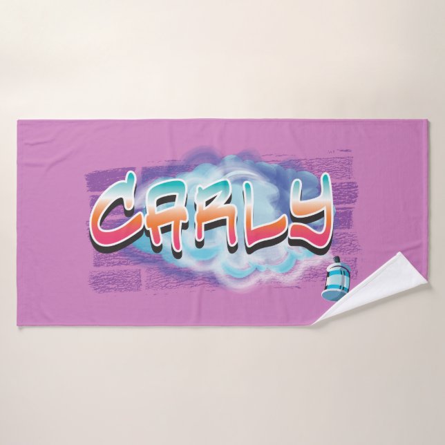 Carly Your Name Graffiti Bath Beach Toalla (Toalla de baño)