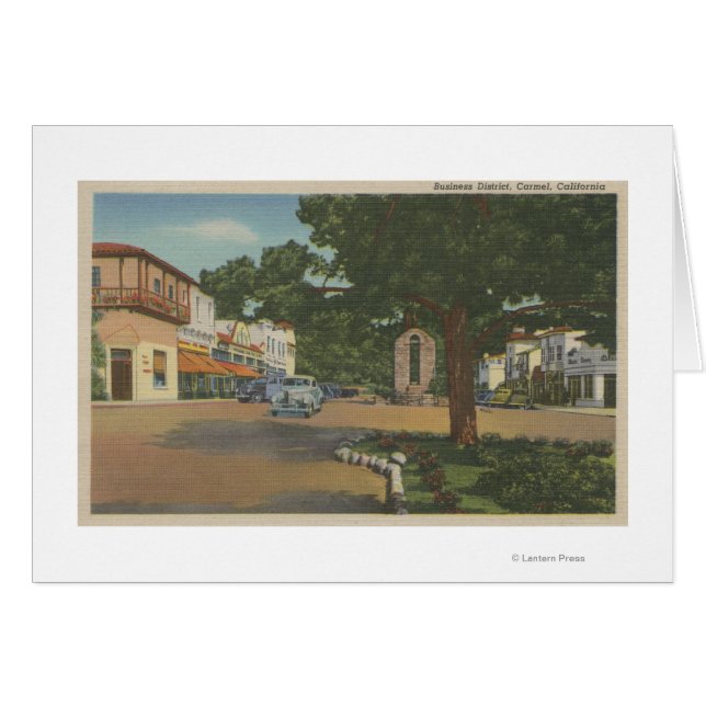 Carmel, CA - Business District View of Downtown (Anverso (Horizontal))