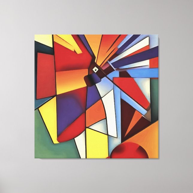 Carnación Roja En Un Arte De Resumen Geométrico De (Anverso)