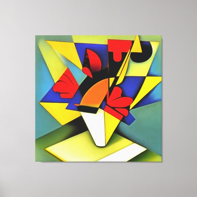 Carnaciones Rojas En Un Arte De Resumen Geométrico (Anverso)