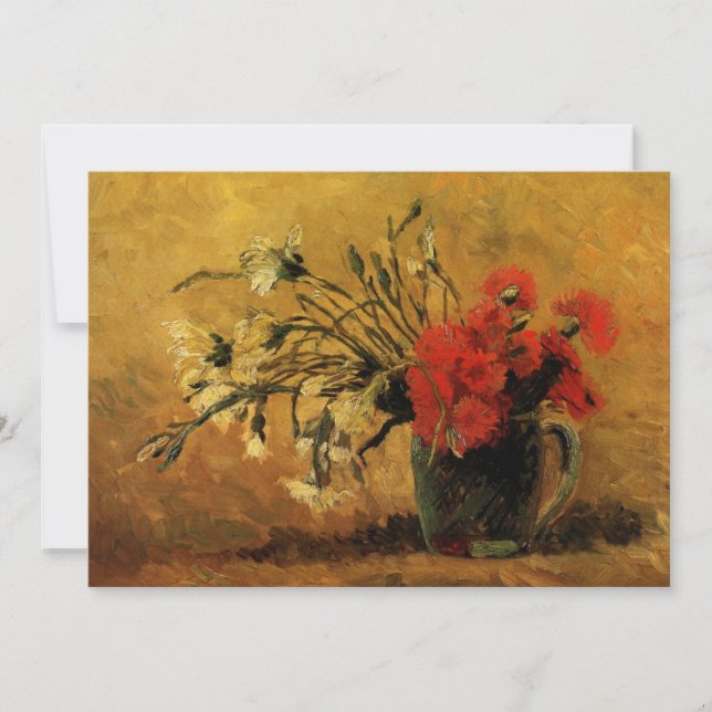 Carnaciones rojas y blancas por Vincent van Gogh (Anverso)