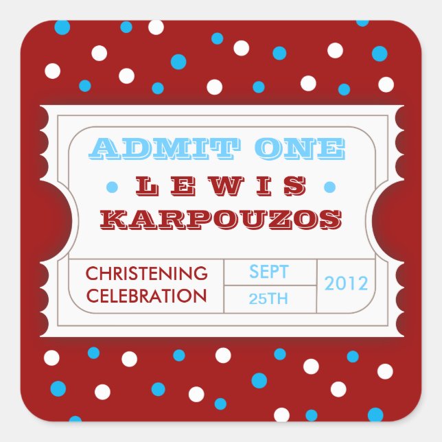 Carnaval azul rojo admite un Pegatina favorito (Anverso)