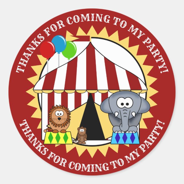 Carnaval de Circo Gracias Pegatina (Anverso)