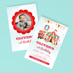 Carnaval de Circo Invitación a la foto de primer c