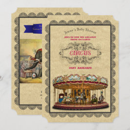 Carnaval de invitaciones a la ducha con circo vint