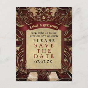 Carnaval Vintage Elegante Tarjeta Postal Save the 