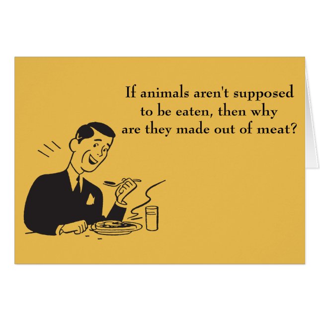 Carne retro Carnívoro Animales comiendo (Anverso (Horizontal))